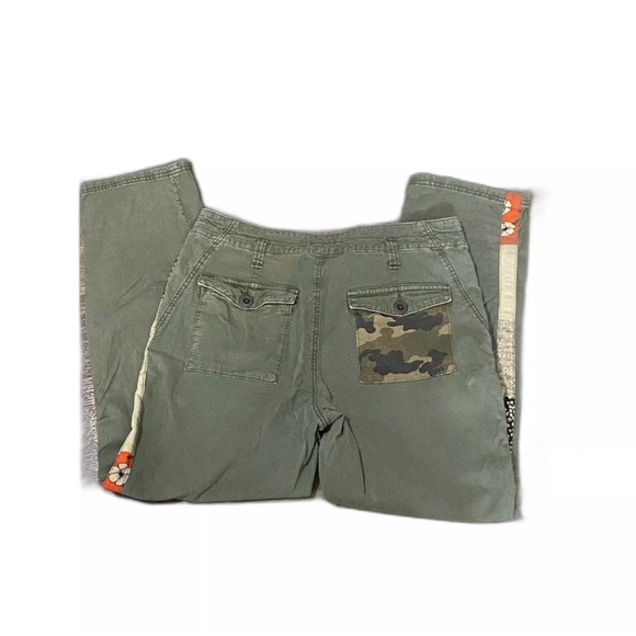 Olive Green Cargo Pants with Side Stripes - Picture 2 of 10